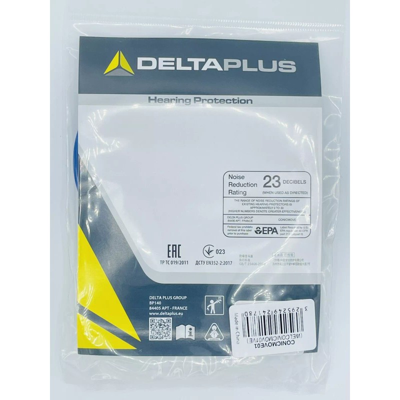 Delta Plus Hearing Protection CONICMOVE01 NRR 23 Decibels