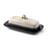 Ceramic Butter Dish w Handle Cover and Plate 2-Piece Combo