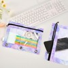 KJIZMO Purple Tie-dye Print Pencil Pouch for 3 Ring Binder，Zippered