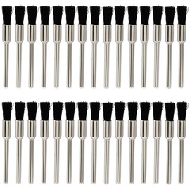 LDEXIN 30Pcs Bristle Cleaning End Brushes Pen, 3mm Mandrel Wire Bushes Set, Rust Paint Removal Bits Polishing Rotary Tool Accessories, 1/5" x 1/8"