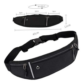 Sports Waist Bags Black Waist Bags for Running Belt Running Bag Running Belt Bag Bum Bag Sports for Women Men Jogging Fitness Cycling and Outdoor Activities, black