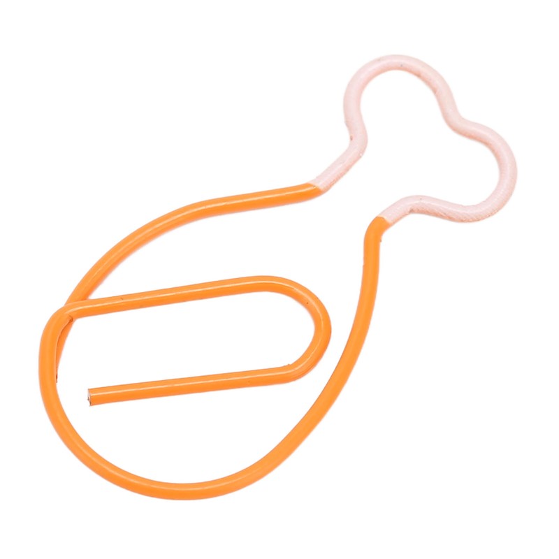 100Pcs Metal Paperclips Cute Chicken Leg Shape Electroplating Rustproof Portable