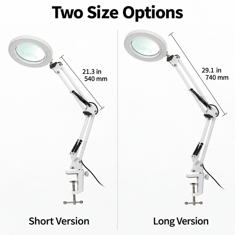 LED Illuminated Magnifying Glass Lamp – 8X/10X Adjustable Magnifier with