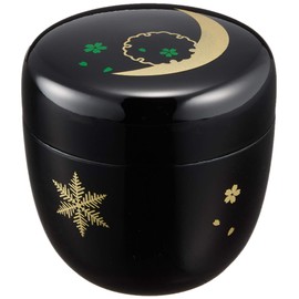 Medium 棗 雪月花 蒔絵 Black Coating Color 蒔絵 Resin Made in Japan 茶道具