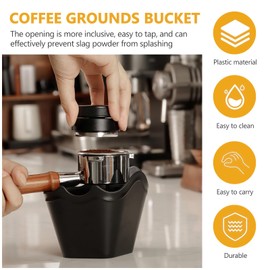 Knock Box - Coffee Knock Box with Non-Slip Base, Shock-Absorbent Coffee Grounds Knock Box Espresso Knock Box Container Coffee Bin Knock Box