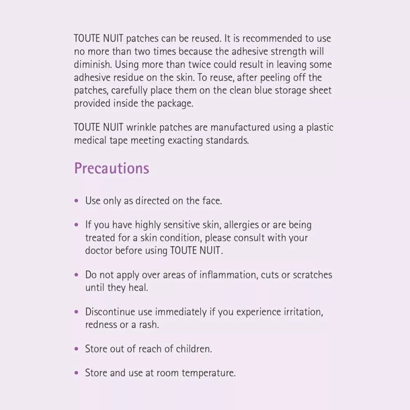 Toute Nuit Arrugas Faciales Aplanamiento Parches - Paquete D