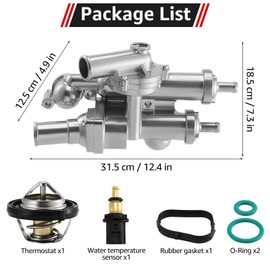 Aluminium Engine Coolant Thermostat Housing Kit Compatible with Compass Patriot 2007-2020 & Chrysler 200 Sebring 2007-2014 & Dodge Avenger Caliber Journey 2007-2020 Replace 68003582AB 902-319