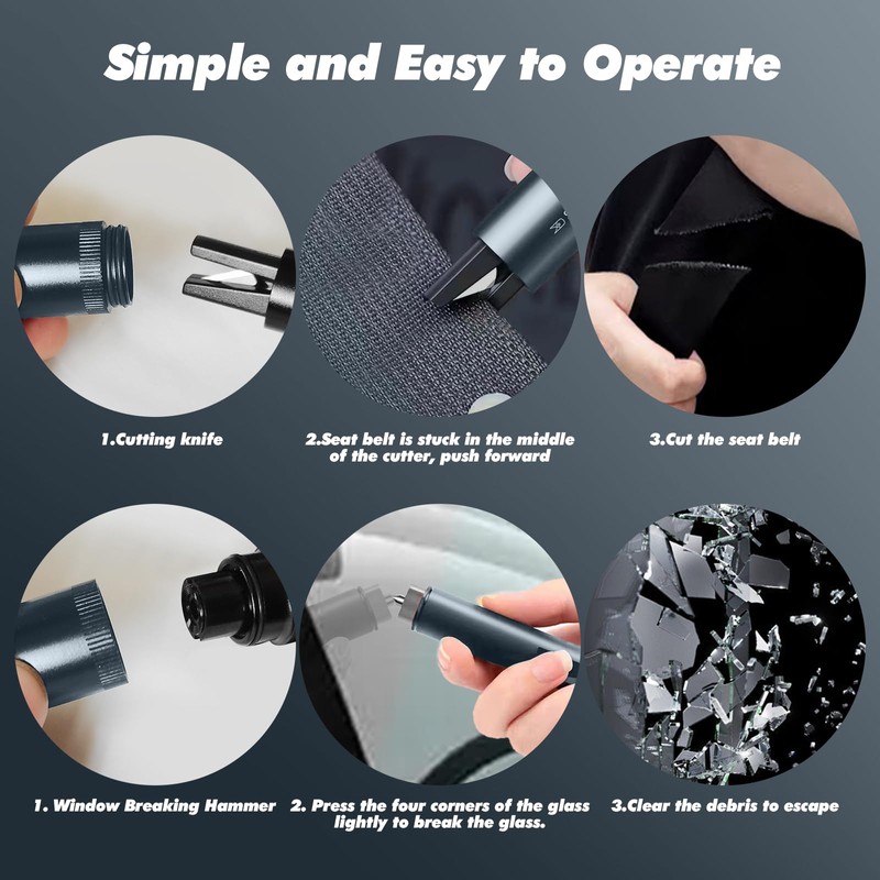 KENPOJO 2 in 1 Seat Belt Cutter Emergency Hammer, 2