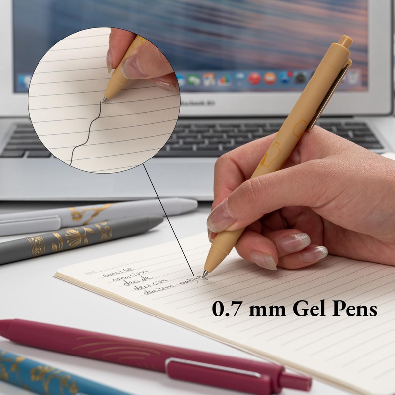 MiSiBao 0.7mm Black Ink Gel Pens Refillable & Retractable Gel