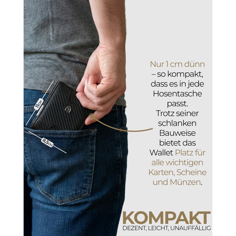 Lederhand iSlim Wallet - Smooth Leather Wallet with Money Clip
