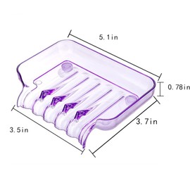 WELANGBN Suction Cup Soap Holder Multifunctional Soap Box Sponge Rack Soap Bar Case Drainable Soap Dish Space-Saving Soap Dish Soap Dish for Bathroom Soap Dish for Shower Sucker Storage Box, Purple
