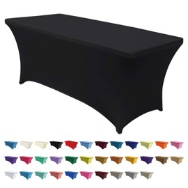 ABCCANOPY Spandex Tablecloths for 8 ft Home Rectangular Table Fitted Stretch Table Cover Polyester Tablecover Table Toppers