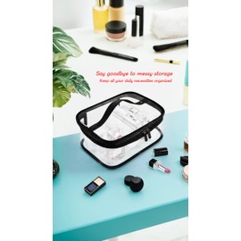 Honwor Travel Essential: 2-Pack Clear Waterproof Toiletry Bags with Handle & Zipper - Stay Organized & Stylish On-The-Go
