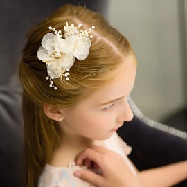 AVILMORE Flower Flower Hair Clip, Hair Accessories, Recitals, Wedding Ceremonies, School Entrance Ceremonies, Graduation Ceremonies, Weddings, white