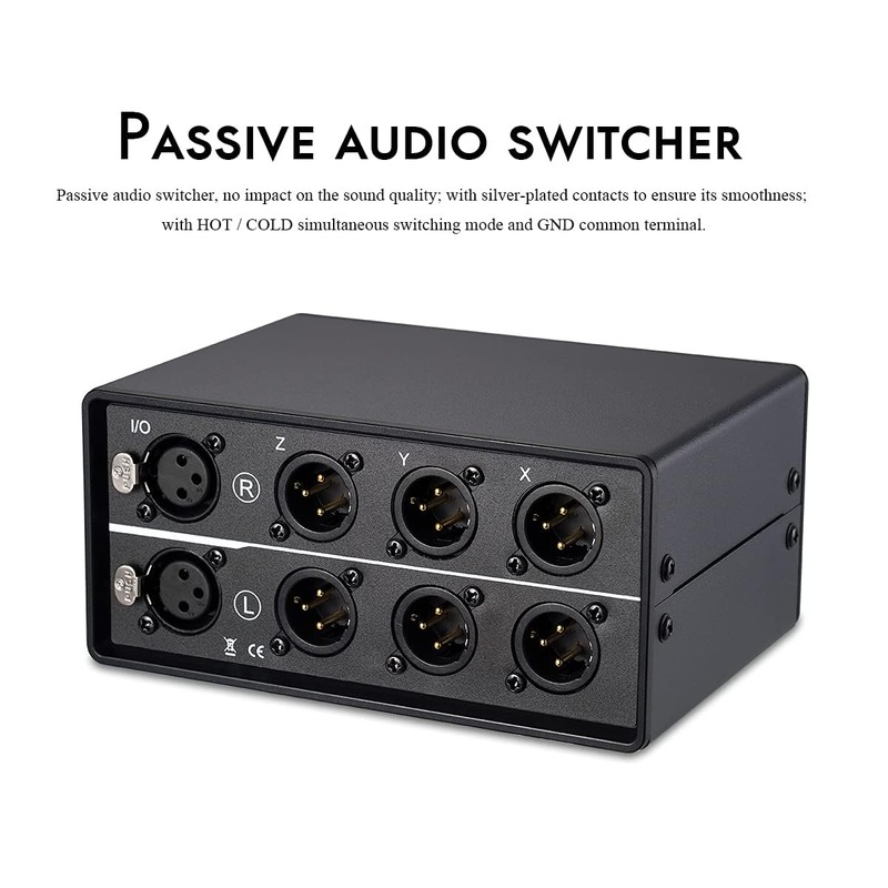 Nobsound 1-IN-3-OUT XLR Audio Switch, Balanced Audio Converter, 3-Way Stereo