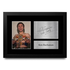 HWC Trading FR A4 Ken Buchanan Boxing Gifts Printed Signed Autograph Picture for Boxer Memorabilia Fans - A4 Framed
