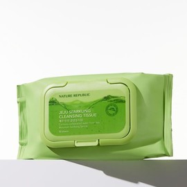Nature Republic Jeju Carbonated Cleansing Tissue Moist Daily 50 sheets, 1 MNS / 네이처리퍼블릭 제주 탄산 클렌징 티슈 촉촉 데일리 50매, 1개 MNS