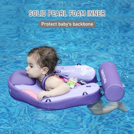 Mambobaby Non-inflatable Baby Swim Float Soft Waterproof Baby Swimming Float Skin-friendly Swim Trainer with Tail Float for 3-24 Months Baby Boys Girls