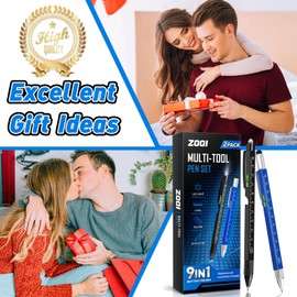 ZOOI Gifts for Men, 9-1 Multitool Pen, Gift for Men who Have Everything, Mens Dad Gifts for Dad Him,Grandpa, Husband, Cool Gadgets Tools, Mens Stocking Stuffers