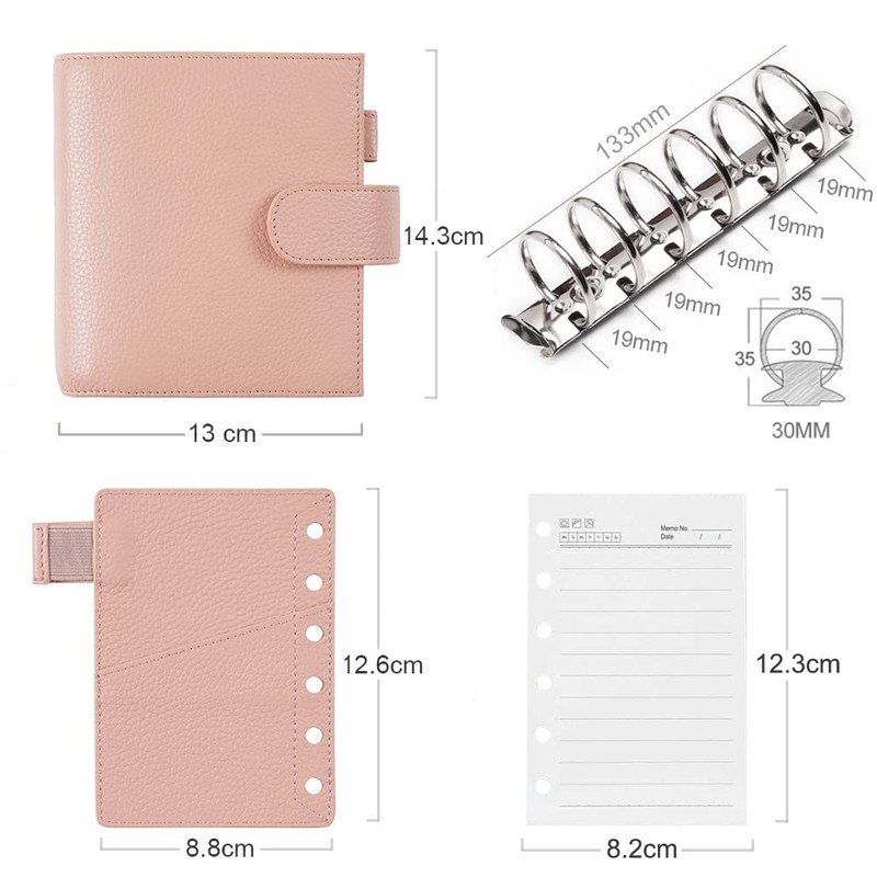 Moterm Pocket Luxe Ring Planner - Genuine Leather Binder Organiser