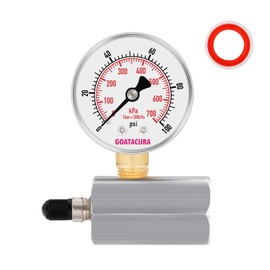 GOATACURA 0-100psi/kpa Gas Test Pressure Gauge, 2" Dial Size, 3/4" FNPT Connection, Chrome Plated Steel Body Assembly, 3-2-3% Accuracy…