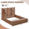 Yaheetech 53× 44.5in Wood Sand Box for Kids Ages 3-8,