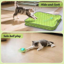 FUGODIWI Cat Toys Ball for Indoor Adult Cats - Interactive Automatic Cat Ball Toy,Hide and Seek Mouse Catching Game,Fast Rolling & Motion Activated Chirping,Stimulates Hunting Instincts