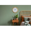 Bulova C5005 Wooden Atomic Analog Wall Clock | Automatically Sets