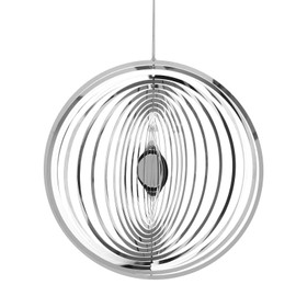 Tiardey 3D Metal Wind Spinner Rotating Fly End Light Effect Design Wind Chimes Home Garden Decoration Outdoor Gift Shiny - Round