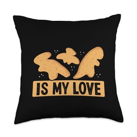 Dino Chicken Nugget Pillow Set Stuffed Animal Dino Lover Keychain Chicken Nugget Throw Pillow, 18x18, Multicolor