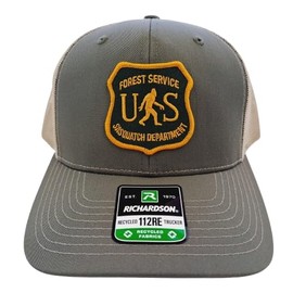 Bigfoot Forest Service Sasquatch Department Richardson 112 RE Trucker Mesh Snapback Cap Hat Loden Multi