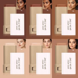 FNOLECY Beauty Balm Serum Boost Skin Tint Foundation Stick, Solid Tinted Foundation, Facial Color Correct, Contour Stick for Face Makeup