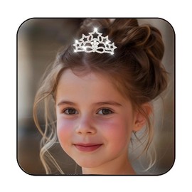 Kilshye Silver Crystal Tiara Comb Star Rhinestone Hair Combs Princess Party Crown Accessories for Women and Girls (Silver)