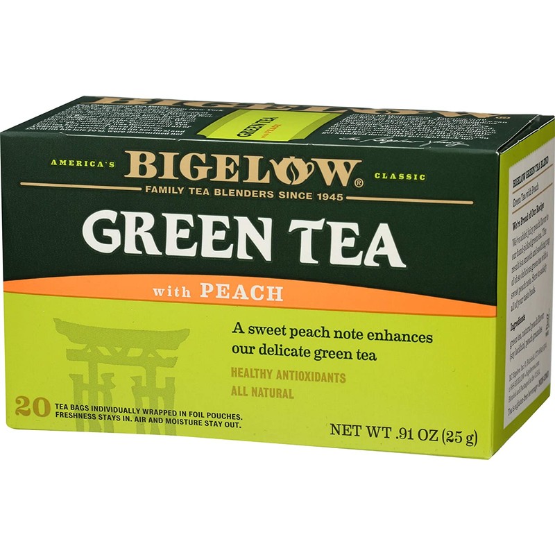 Bigelow Green Tea w/ Peach Tea Bags, 20 ct