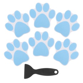 SUPVOX 6pcs Non Slip Bath Stickers with Paw Print Removable Slip Tub Decals for Shower Floors Bathtubs Stairs Safety Bathroom Decor with Shovel
