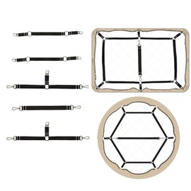 Auivguiv Bettlaken-Klammern, verstellbare Spannbetttuch-Hosenträger, passend für Einzel-, King-Size- und Queen-Matratzen (schwarz)