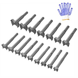 Juego de Brocas Forstner de 16 Piezas - Carburo 15-35 mm Agujero Para Carpintería, Sierra Broca Para Bisagra, Brocas de Acero de Alta Velocidad Para Madera Contrachapada de Plástico
