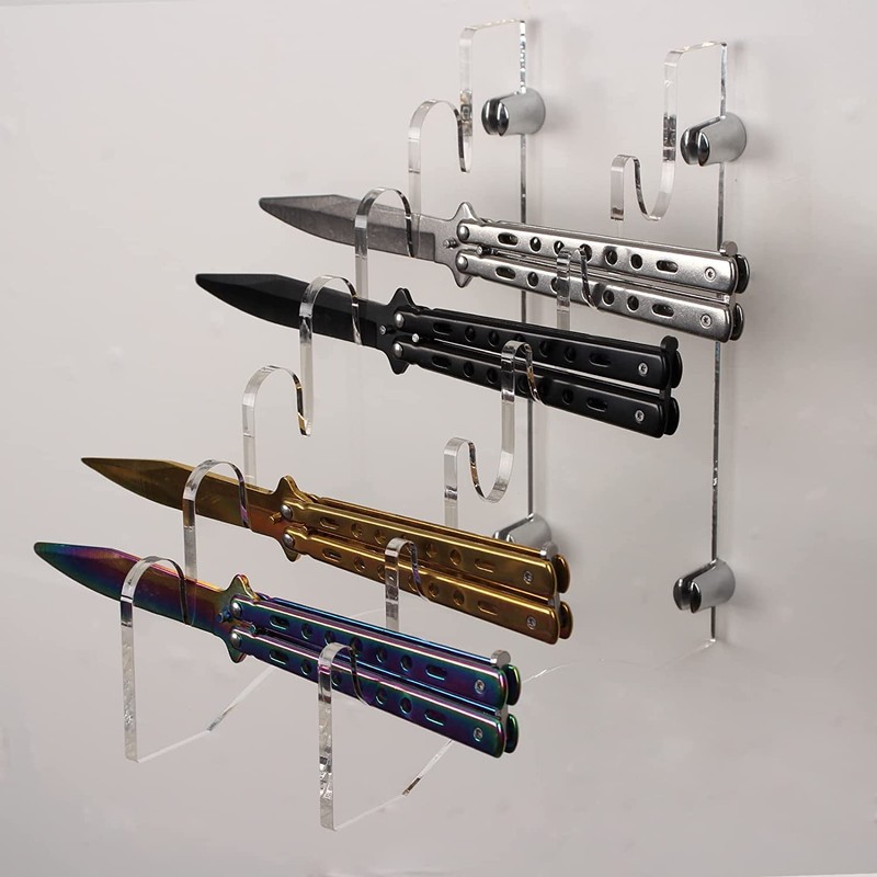 HHUXIUE Acrylic Knife Rack Display Stand - Wall Mount Storage