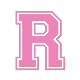 Applicable Pun Varsity Letter R - Vinyl Decal for Outdoor Use on Cars, ATV, Boats, Windows and More - Light Pink 9 Inches Tall