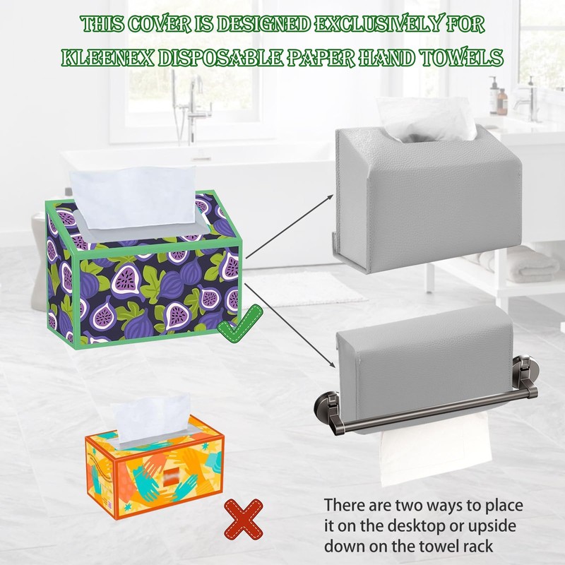 Tissue Box Cover Holder Compatible with Kleenex Disposable Paper Hand
