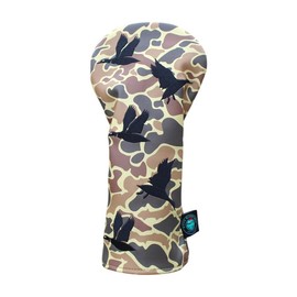 Duck Hunter Camo Golf Headcover - Camouflage Pattern, Black Duck Design, Adjustable Fit, Ideal for Golf Enthusiasts equipment:_Putter Headcover