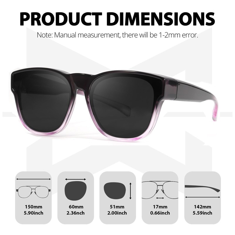Myiaur Polarized Over Glasses Sunglasses for Women Men, Oversized Fit
