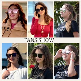 LVIOE Oversized Polarized Sunglasses for Women Trendy Large Cat Eye UV Protection Shade CLS1627