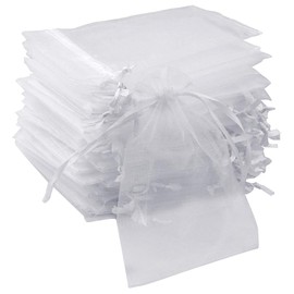 Bskifnn 50pcs Organza Bags 3.54''x4.33''(9x11cm) Satin Drawstring Organza Pouch Wedding Party Favor Gift Bag Jewelry Watch Bags