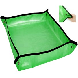 X-AT (39.5x39.5)Inch Foldable Gardening Mat,Plant Repotting Mat,Waterproof Thicken PE Mat, Anti Dirty Tarp, Green