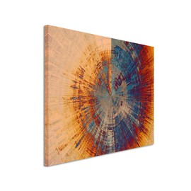 Wandbild 120x80cm Vintage Gemälde eines Baum Querschnitts auf Leinwand für Wohnzimmer, Büro, Schlafzimmer, Ferienwohnung u.v.m. Gestochen scharf in Top Qualität