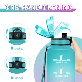 Water Bottle 1.5 L, Sports Water Bottle with Filter, Motivational Water Bottle with Time Marking, Leak-Proof, Water Bottle for Fitness, Camping, Bike, Outdoor, Adults