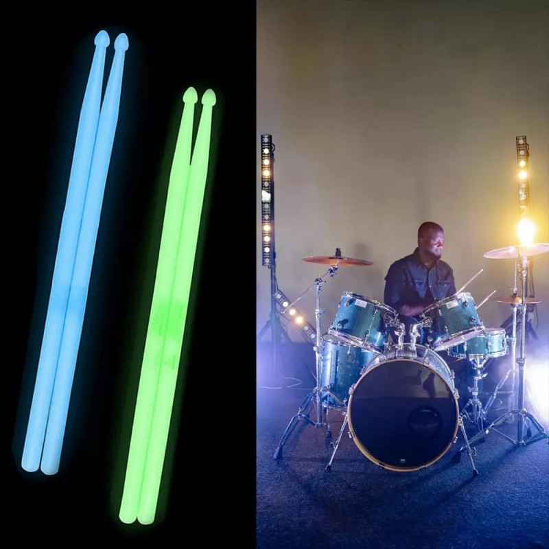 2 Pares Baquetas 5a Accesorios Para Bateria Tambor Luminosas Mixto