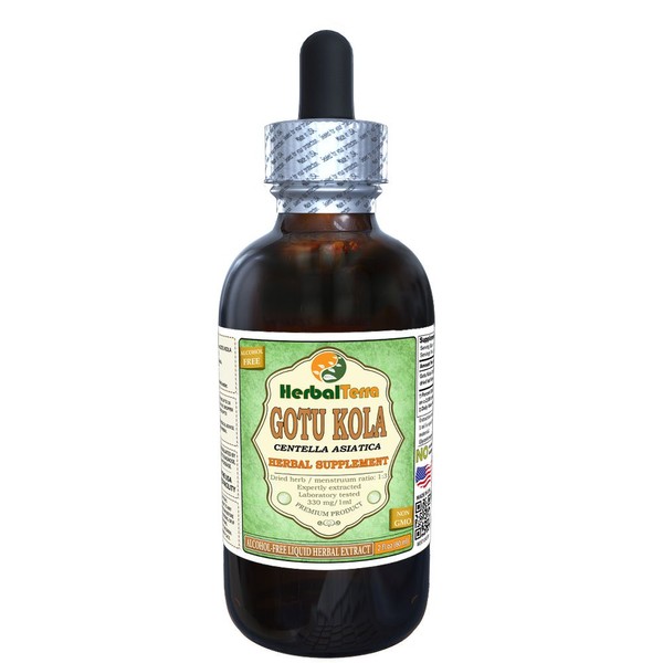 Herbal Terra LLC Gotu Kola (Centella Asiatica) Glycerite, Organic Dried Leaves Alcohol-Free Liquid Extract 2 oz