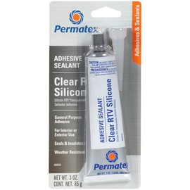 Permatex 80050 Clear RTV Silicone Adhesive Sealant, 3 Ounce (Pack of 12)